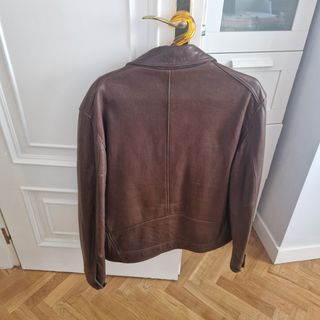 Cazadora Massimo Dutti cuero marrón XL