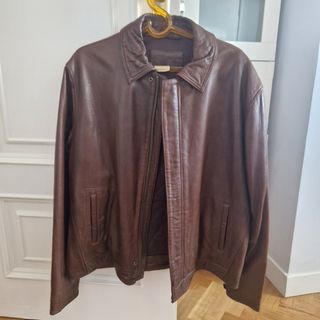 Cazadora Massimo Dutti cuero marrón XL