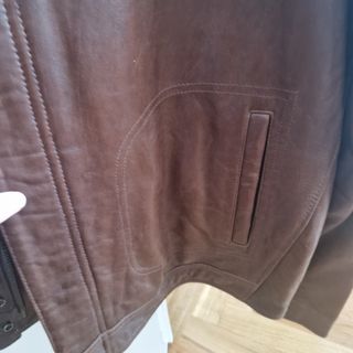 Cazadora Massimo Dutti cuero marrón XL