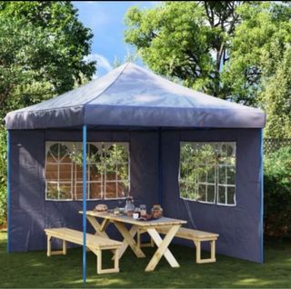 2 paredes laterales azules para carpa de jardin.