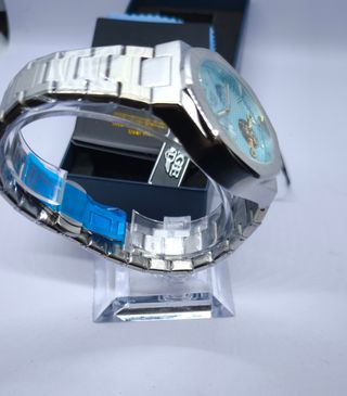 Reloj LIGE automático azul celeste openheart