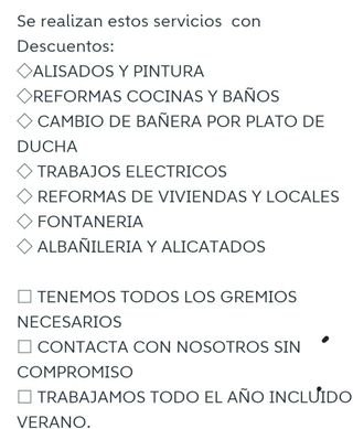 REFORMAS ALBAÑILERIA,PINTURA,Electricidad y baños.