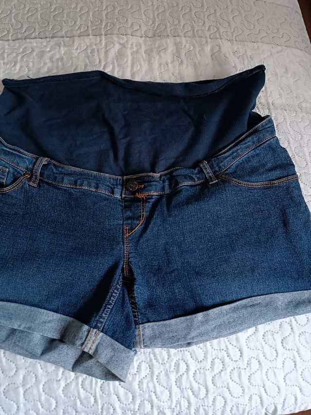 Shorts premamá azules