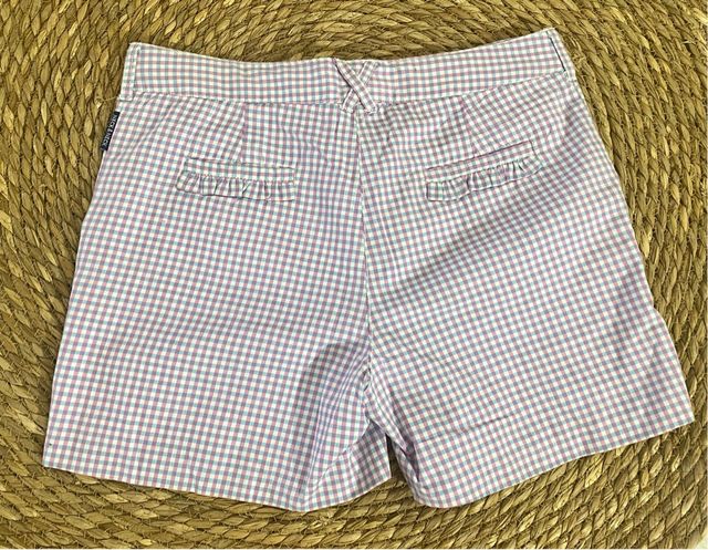 Shorts niña vichy rosa-azul