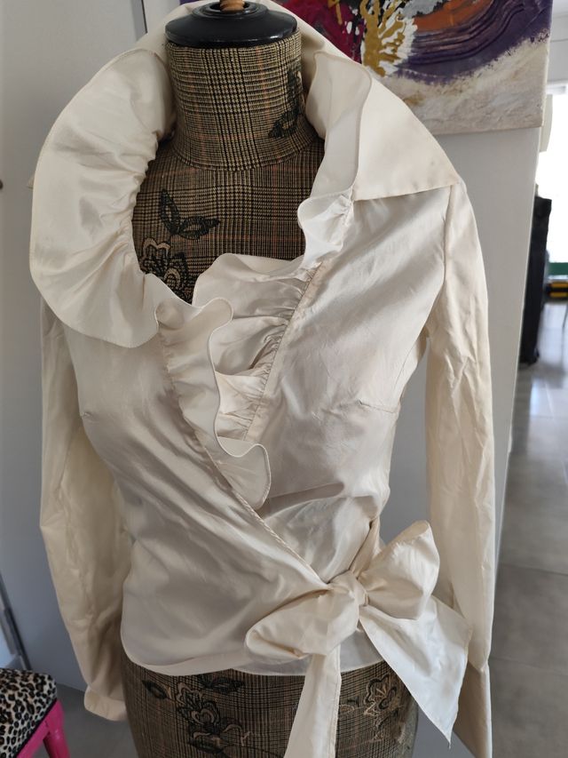 Blusa seda beige - Talla M