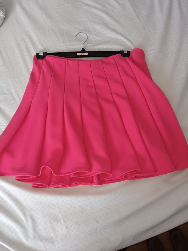 Falda plisada rosa t44