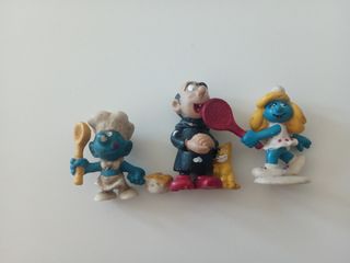 3 Figuras Pitufos: Chef, Gargamel y Pitufina
