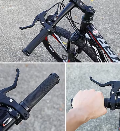 Punhos de bicicleta novos empunhaduras + argolas e tampas