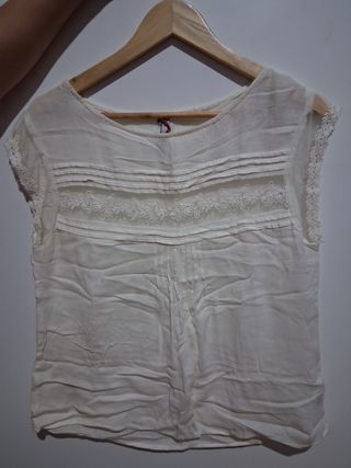 Blusa blanca encaje - top blanco