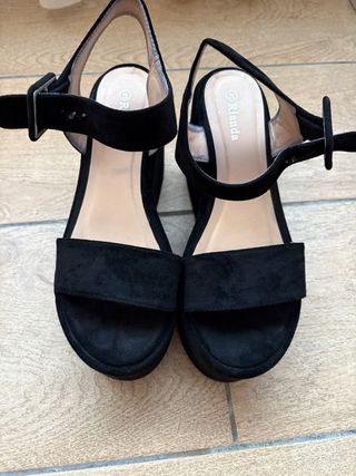 Sandalias plataforma Rianda negras talla 41,