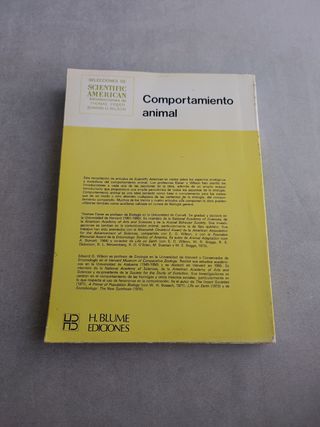COMPORTAMIENTO ANIMAL. EISNER. EDWARD O. WILSON