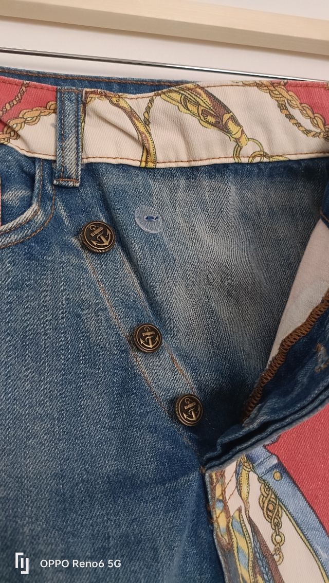 Mini Falda Vaquera Desigual cintura asimétrica