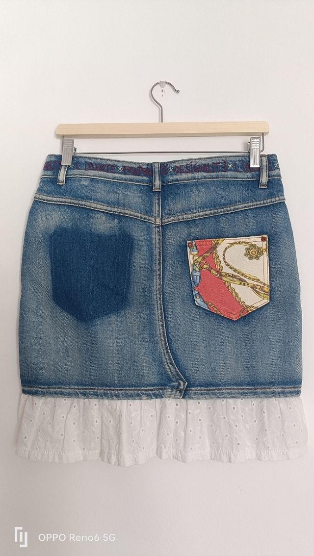 Mini Falda Vaquera Desigual cintura asimétrica
