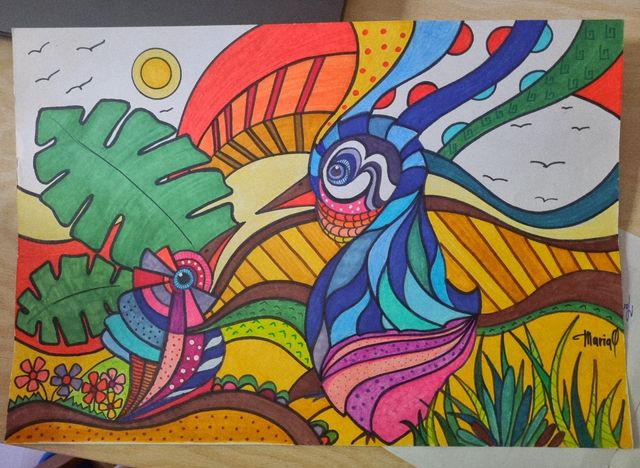 Arte multicolor - Dibujo 48x32cm.