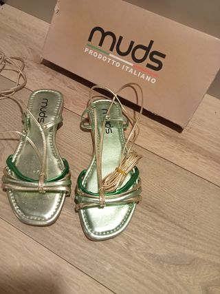 Sandali Muds numero 36 IT - Verde Argento