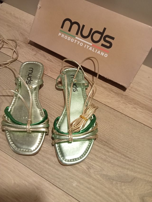 Sandali Muds numero 36 IT - Verde Argento