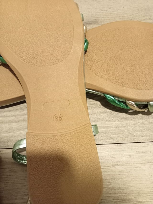 Sandali Muds numero 36 IT - Verde Argento