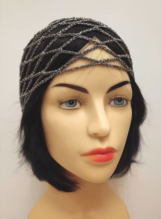 Berretto Rete Lurex acciaio Argento