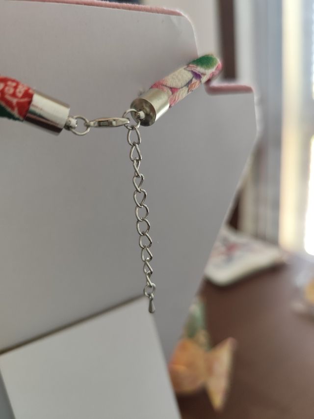 Collana Chirimen: Rosa e Rossa