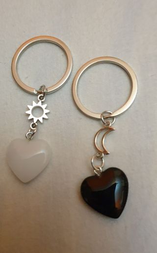 Portachiavi cuore sole luna