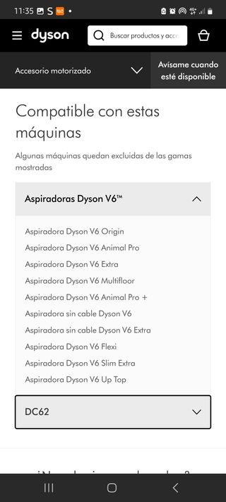 Accesorios Dyson: cepillo y cargador