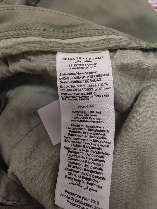 Pantaloni Selected Homme Verde Tg. 46