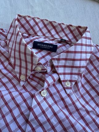 Camisa Burberry cuadros rojo-blanco
