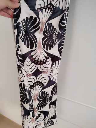 Vestido largo estampado blanco y negro - Talla úni