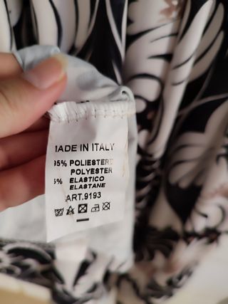 Vestido largo estampado blanco y negro - Talla úni