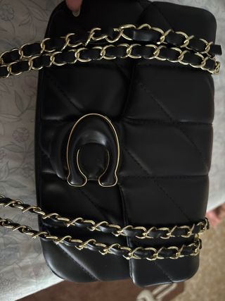 Mini borsa Coach nera trapuntata