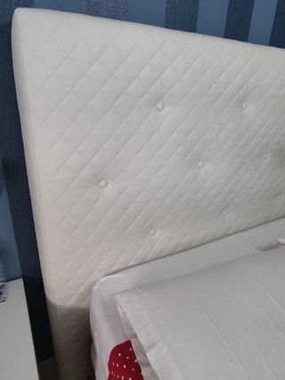 Cabecero cama blanco piel sintética