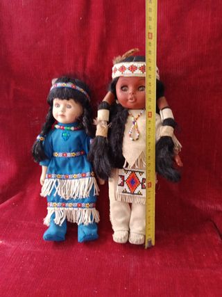 2 Muñecas Indígenas Vintage