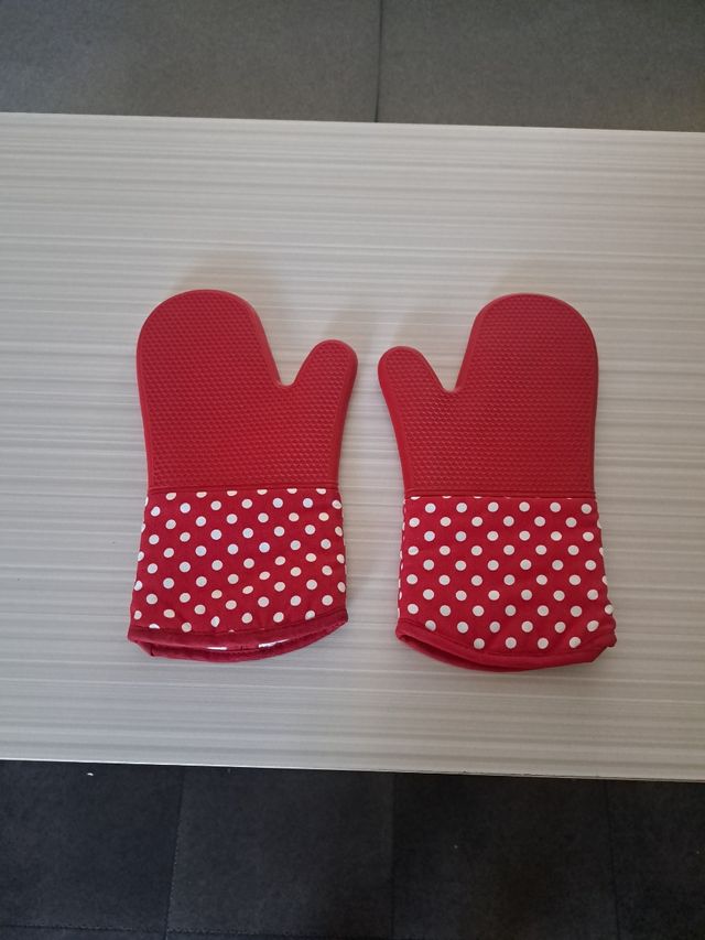 Manoplas horno silicona rojas - 2uds
