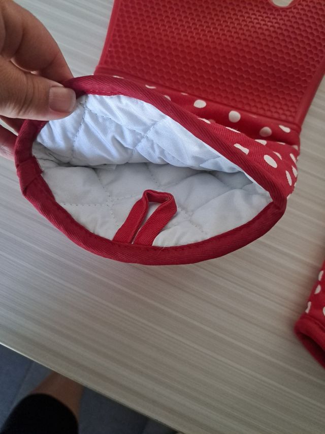 Manoplas horno silicona rojas - 2uds