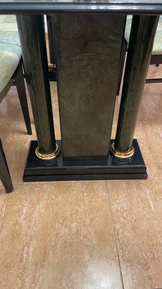 Mesa comedor+ mesa centro cristal+ 6 sillas tapiza