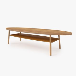 Mesa centro ovalada madera nogal