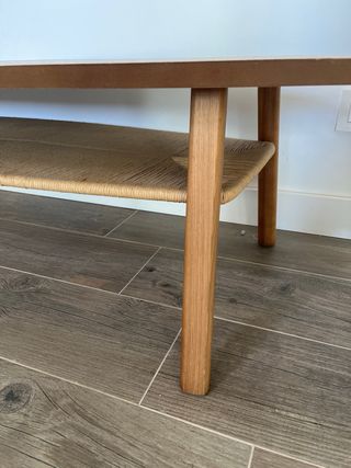 Mesa centro ovalada madera nogal