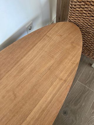 Mesa centro ovalada madera nogal