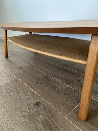 Mesa centro ovalada madera nogal