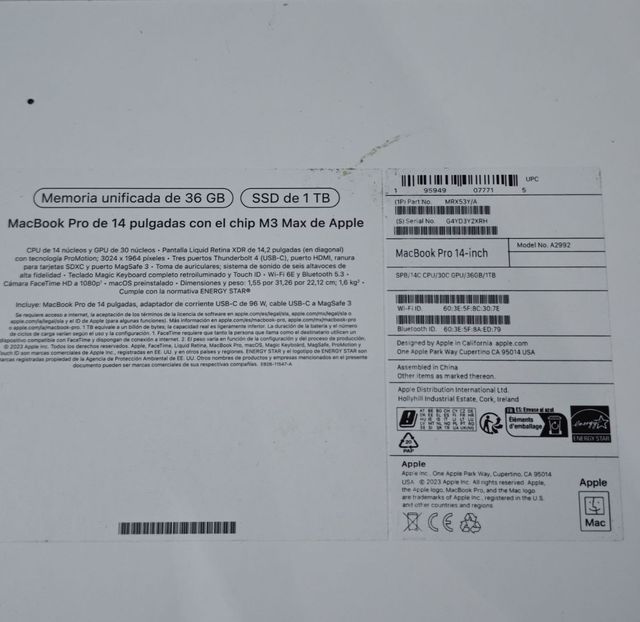 MacBook Pro 14" M3 Max 36GB - Nuevo