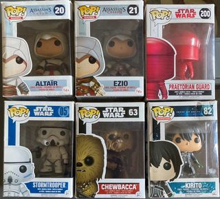 Lote Funko Pop x6: Altaïr, Ezio, Kirito, Star Wars
