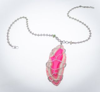 Collar Cadena Artesana con Dije de Piedra Agata