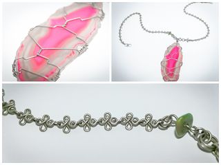 Collar Cadena Artesana con Dije de Piedra Agata