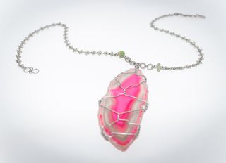Collar Cadena Artesana con Dije de Piedra Agata