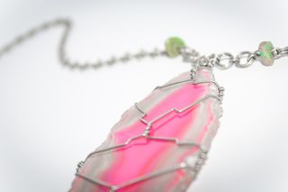 Collar Cadena Artesana con Dije de Piedra Agata
