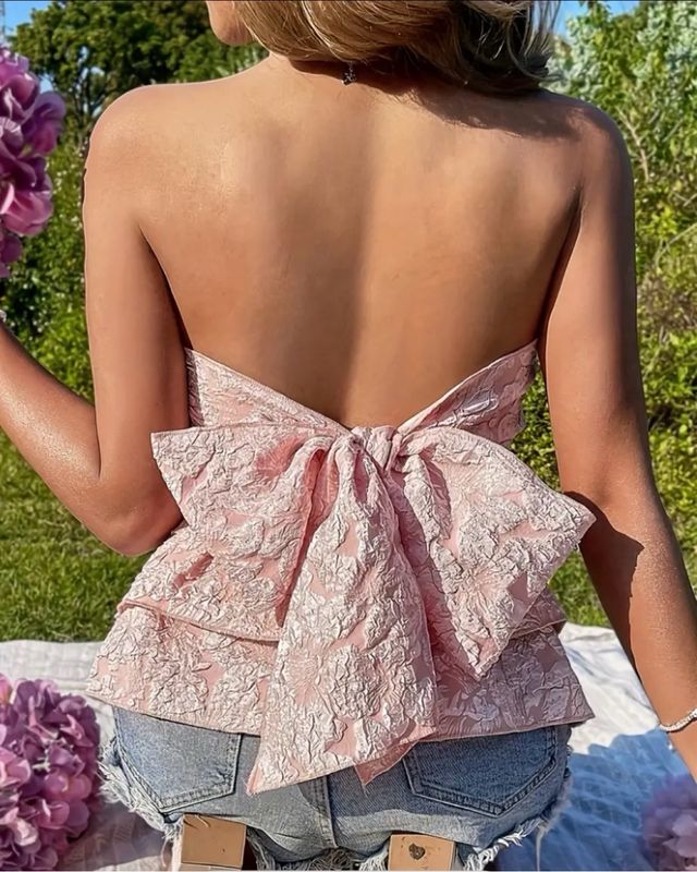 Top rosa estampado flores