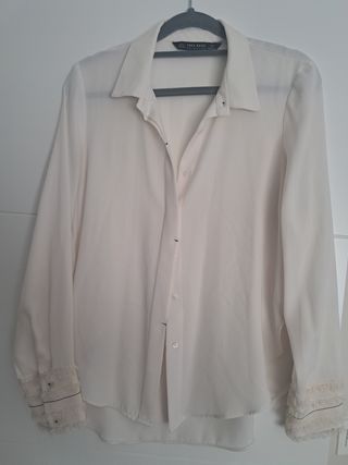 Blusa Zara Basic blanca - talla S