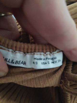 Vestido canalé marrón Pull&Bear