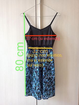 Vestito floreale estivo nero e blu