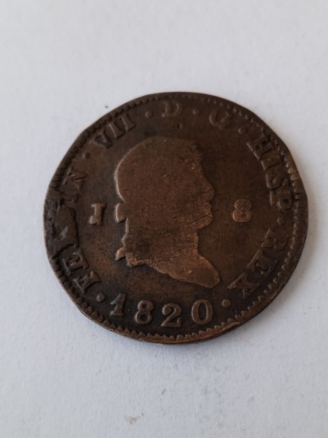 Moneda 8 Maravedís 1820 Juvia Fernando VII